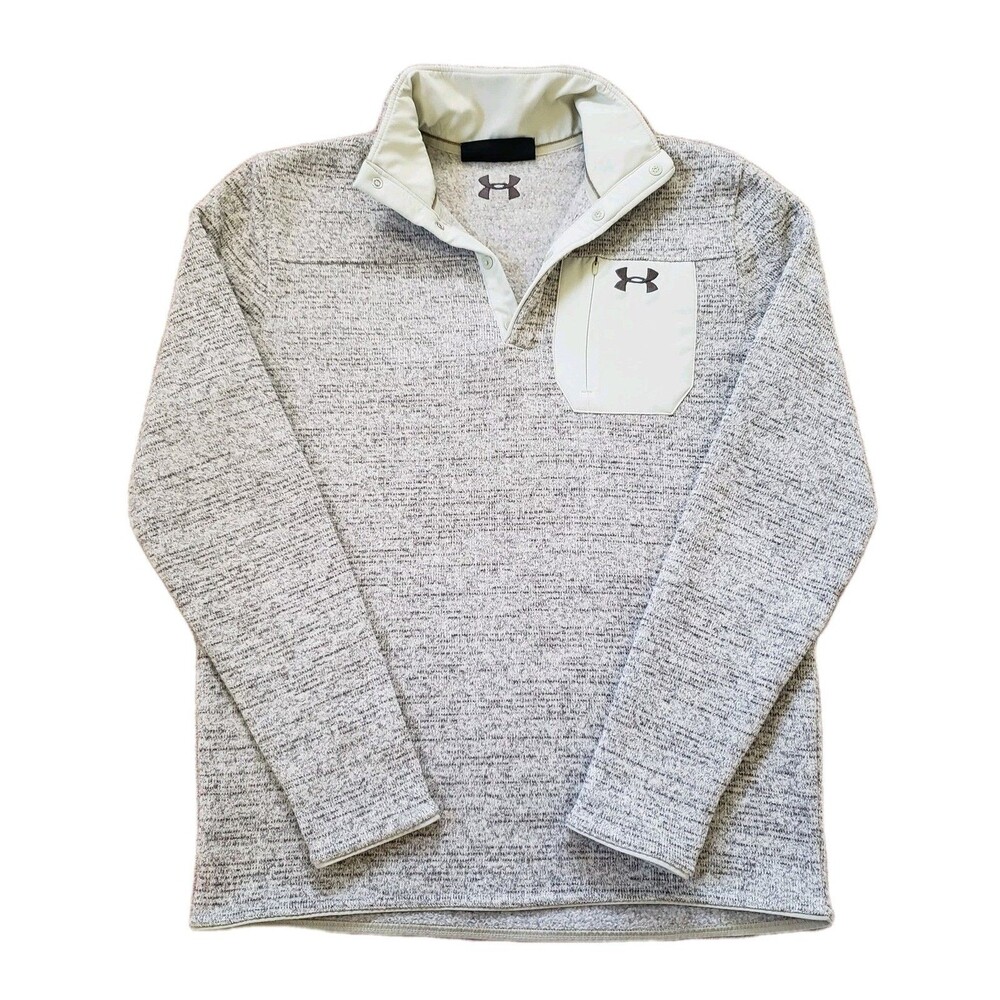 Under Armour Specialist Henley Size Medium Loose Mens Light Brown Long Sleeve